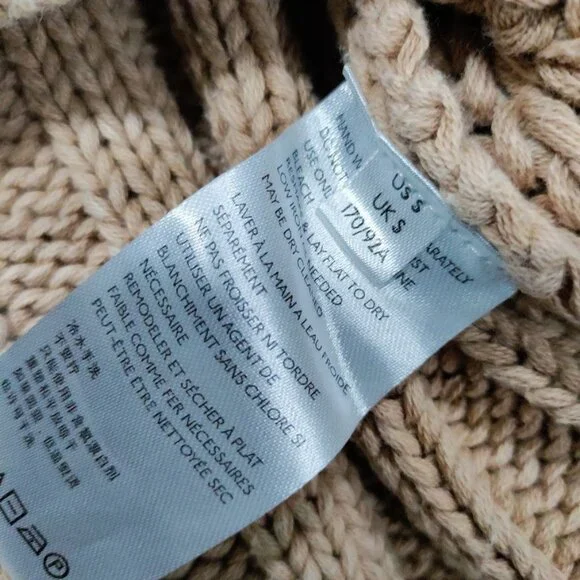 Free People Sweetheart Womens Small Chunky Rib Knit Pullover Sweater Sandcastle - Picture 4 of 10